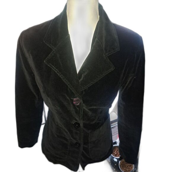 GUESS - Vintage Perfection Black Velvet Blazer size Small - Picture 1 of 9